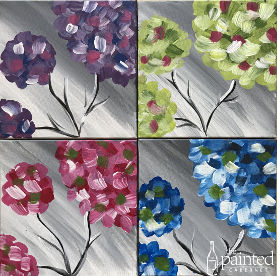 Four Panel Hydrangea